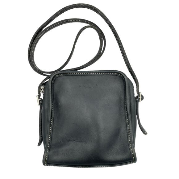 Coach Vintage Bellini Black Leather Basic Staple Mini Square Crossbody Bag Purse - Picture 1 of 14